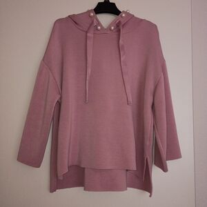 Oh Pink Women's Hoodie with Pearls & Pink Ribbon Details 🩷